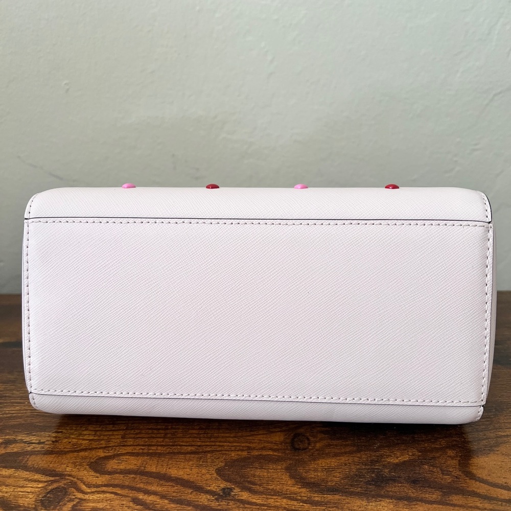 SET🩷 Kate Spade Madison Duffle Crossbody Bag & Wallet Heart Studs Powdered Sugar - Picture 9 of 16